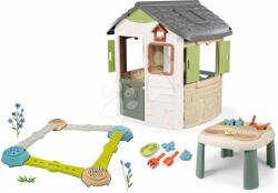Smoby Set căsuță și pistă distractivă Life Jura Lodge Smoby extensibilă cu hrănitoare cu masă pentru apă și nisip (SM810504-12) Casuta pentru copii