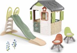 Smoby Set căsuță cu tobogan cu apă de 2, 3 m Life Jura Lodge Smoby extensibilă cu 2 scăunele KidChair (SM810504-1) Casuta pentru copii