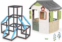 Smoby Set căsuță și cățărătoare cu 3 etaje Tower Kraxxl Life Jura Lodge Smoby extensibilă cu hrănitoare pentru păsări (SM810504-15) Casuta pentru copii