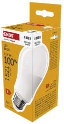 EMOS ZL5F63, LED izzó Basic A60 / E27 / 17, 8 W (100 W) / 1521 lm / Természetes fehér (ZL5F63)
