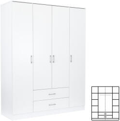 Leziter Miami gardróbszekrény 160x205 cm fehér-fehér (LZLMGSZ160FF)