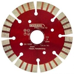 Flexmann For Cut Gyémánttárcsa PRO 115x3, 0x12, 8x22, 2mm turbo Piros szegmentált (PRO-115-12) - pepita