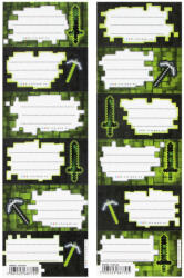  Minecraft mintás füzetcímke 6 db/ív, Starpak (559544) (STK-559544)