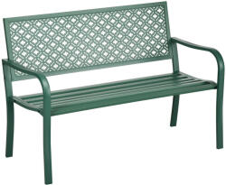 Outsunny Kerti pad 2 személyes, acél háttámlával és karfával, virágmintával, max 280 kg, (84G-043V00DG) - pepita