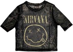 Nirvana Ing Yellow Happy Face Ladies Black XL (NIRVMCT81LB04)