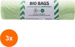 Biodeck Set 3 x 10 Saci Biodegradabili, Compostabili, Promateris 60 l (OIB-3xSAC-BIO-MEN-PRO-60)
