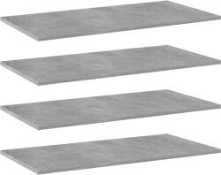 vidaXL 4 db betonszürke szerelt fa könyvespolc lap 80 x 40 x 1, 5 cm (805338)