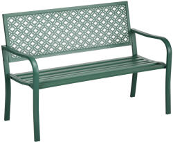 Outsunny Kerti pad 2 személyes, acél háttámlával és karfával, virágmintával, max 280 kg, (84G-043V00DG)