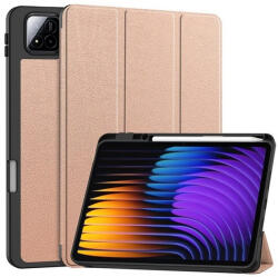 Xiaomi Pad 7 (11.2) / Pad 7 Pro (11.2), mappa tok, Trifold, érintőceruza tartó, vörösarany