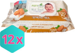 Pufy Fresh nedves törlőkendő almond milk 120db/csg KARTON - 12x120 db (K8699444267920)