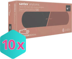 Santex ® Anatomic Púdermentes latex Orvosi Vizsgáló kesztyű 8.5 (L-XL) KARTON 10 csomag (KSANTEX)