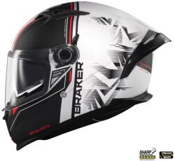 MT Helmets Casca MT Helmets Braker SV Charm - Integrală, alb, negru mat, Ochelari soare incluși, ECE 22.06 (1346C40012)