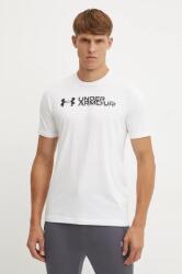 Under Armour t-shirt SLICED WORDMARK fehér, férfi, nyomott mintás, 1386807 - fehér M