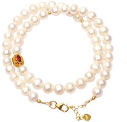  Colier din Perle de Cultura Rotunde 7-9 x 7-9 mm - Eleganta si Stralucire Divina - Accesorii de Argint 925 Aurit - Gold Filled - 1 Buc