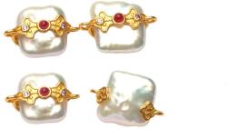  Charm din Perle de Cultura - Argint 925 Aurit 17x12x7 mm - Eleganta si Lumina Divina - 1 Buc