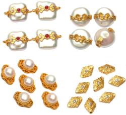  Charm din Perle de Cultura - Argint 925 Aurit - Eleganta si Lumina Divina - 1 Buc - concepttropic - 36,00 RON
