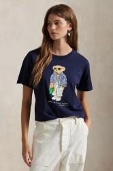 Ralph Lauren pamut póló női, sötétkék, 211959112 - sötétkék S