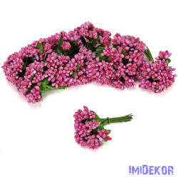  Bogyós rezgős mini csokor 9cm - Sötét Rózsaszín