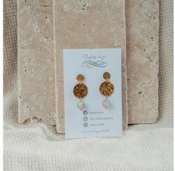 Napfény ékszer Arany színű labradorit változást elősegítő, védelmező nemesacél karika fülbevaló