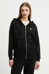 Giorgio Armani pamut melegítőfelső fekete, női, nyomott mintás, kapucnis, XW000318 AF12217 - fekete XS