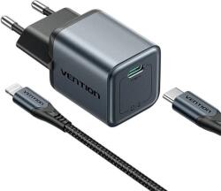 Vention GaN USB-C 20W töltő + USB-CL kábel 1m (szürke) (INN-072392)