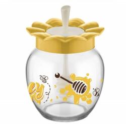 Pufo Honey üvegedény fedővel és kanál mézgyűjtéshez, 370 ml (Pufo2463)