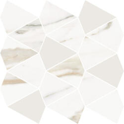 Cersanit Dekorcsempe, Cersanit Gold Wish White Mosaic Glossy Rect 29, 7X29, 7cm Mozaik - zuhanykabin
