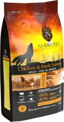 Ambrosia Hrana uscata pentru caini Ambrosia Adult, Pui si somon, hipoalergenic, fara cereale, 12kg (ACS12)