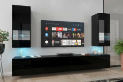 Prince Sezana CONCEPT 21 nappali bútor szett magasfényű fekete (226 cm)