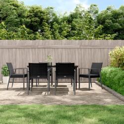 vidaXL 7 részes polyrattan és acél kerti étkezőgarnitúra párnával (3186980)