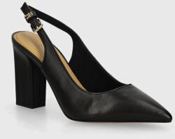 Tommy Hilfiger bőr flip-flop TH BLOCK HIGH HEEL PUMP fekete, magassarkú, nyitott sarokkal, FW0FW08289 - fekete Női 41