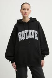 ROTATE pamut melegítőfelső fekete, női, nyomott mintás, kapucnis, 113429100 - fekete S