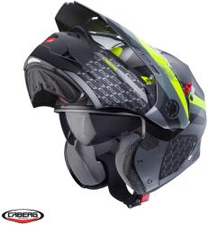 Caberg Casca Caberg Tourmax X SV Sarabe - Flip-up, titanium/negru/galben fluor mat, Ochelari soare incluși, ECE 22.06 (C0FD60L)
