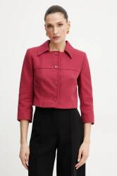 Weekend Max Mara pamut blézer bordó, sima, egysoros gombolású, 2515041016600 - burgundia 36