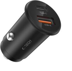 Tech-Protect CC02 autós töltő USB / USB-C 35W PD QC, fekete
