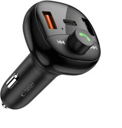 Tech-Protect CC06 Bluetooth FM Transmitter autós töltő 2x USB / USB-C 72W, fekete