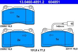 ATE Set placute frana, frana disc ATE 13.0460-4851.2 - fixbox