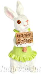 Nyúl polyresin húsvéti dekoráció Happy Easter felirattal 5x12 cm HUAM115925 (HUAM115925)