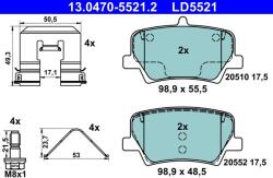 ATE Set placute frana, frana disc ATE 13.0470-5521.2 - fixbox