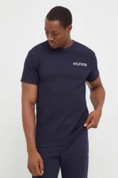 Tommy Hilfiger pamut társalgó póló sötétkék, sima - sötétkék S