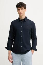 Tommy Hilfiger pamut ing férfi, galléros, sötétkék, slim, MW0MW38137 - sötétkék M