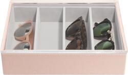 Stackers Cutie pentru ochelari Stackers Classic cu 4 compartimente, cu 4 compartimente roz cu capac acrilic (74478)