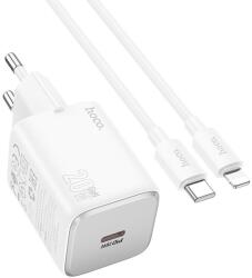 hoco. hálózati töltő Type C + Type C - Lightning kábel QC PD 20W N40 fehér