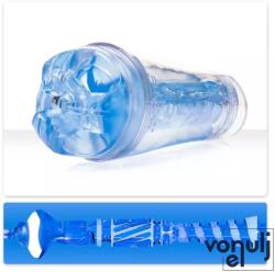 Fleshlight maszturbátor Flight Commander - nonfiguratív, kék színű, vízálló, vibráció nélküli