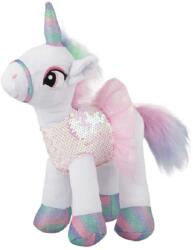 Amek Toys Jucărie de pluș Amek Toys - Unicorn cu rochie din paiete, alb, 24 cm (010825-1)