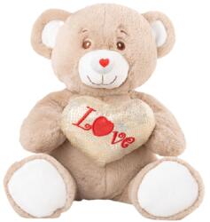 Amek Toys Jucărie de pluș Amek Toys - Ursuleț de pluș cu inimă, bej, 24 cm (030615-2)
