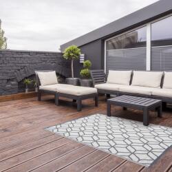Esschert Design szürke és fehér kültéri szőnyeg 180 x 121 cm OC25 OC25