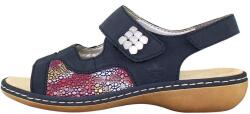RIEKER Sandale dama, Rieker, 65989-14-Albastru, casual, piele ecologica, cu talpa joasa, albastru (Marime: 38)