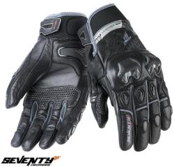 Seventy Degrees Manusi moto piele Seventy Degrees SD-N47 - barbati, iarna, impermeabile, racing/naked, negru/gri (SD1404702)