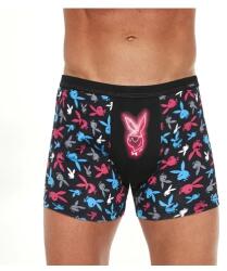 Cornette Boxeri barbati cu model Playboy Bunny fluorescent - Cornette Tattoo Mini M280-200 (Culoare: Negru, Marime: M)